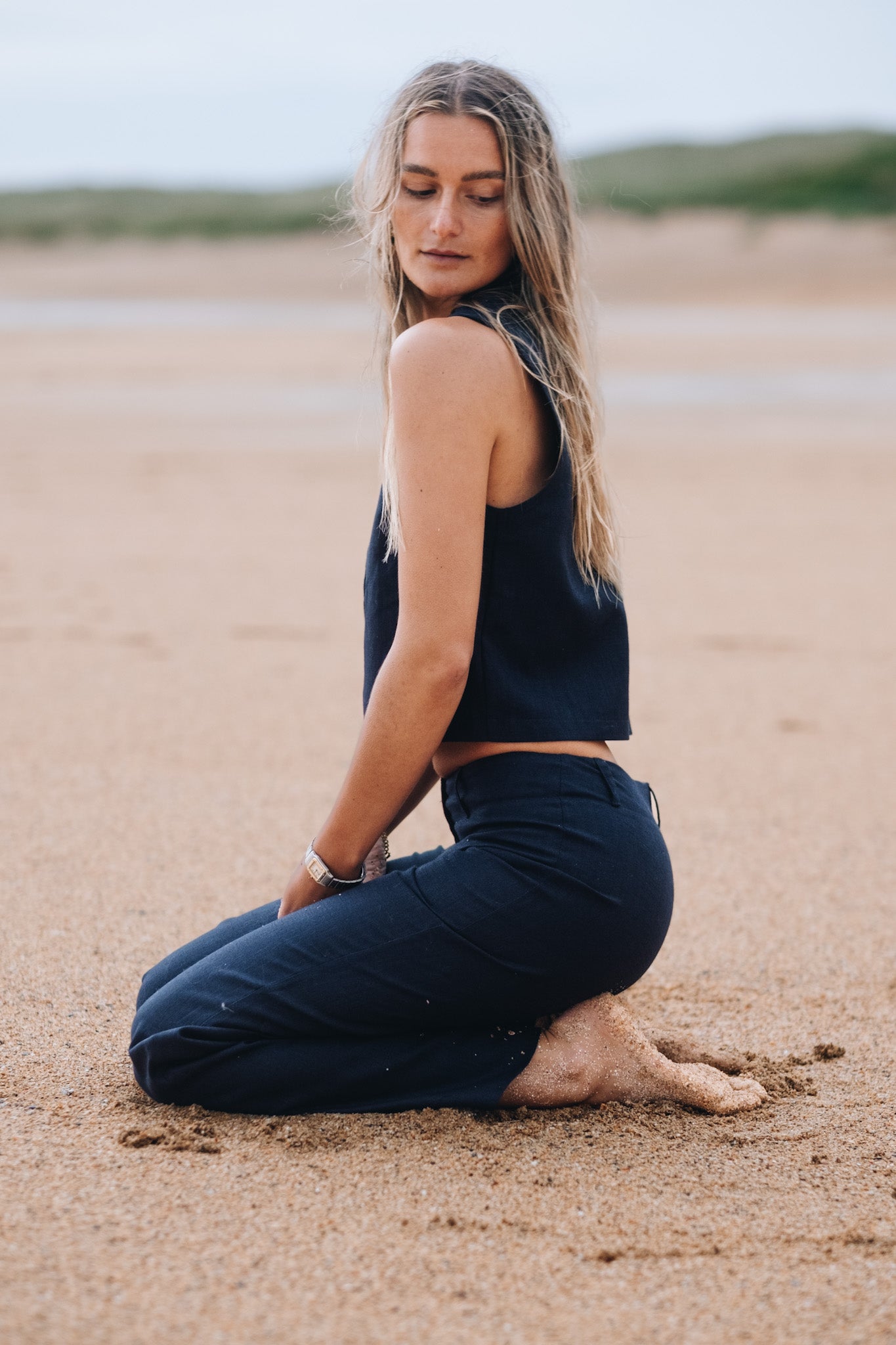 PRE-ORDER Navy Squid Linen Trousers