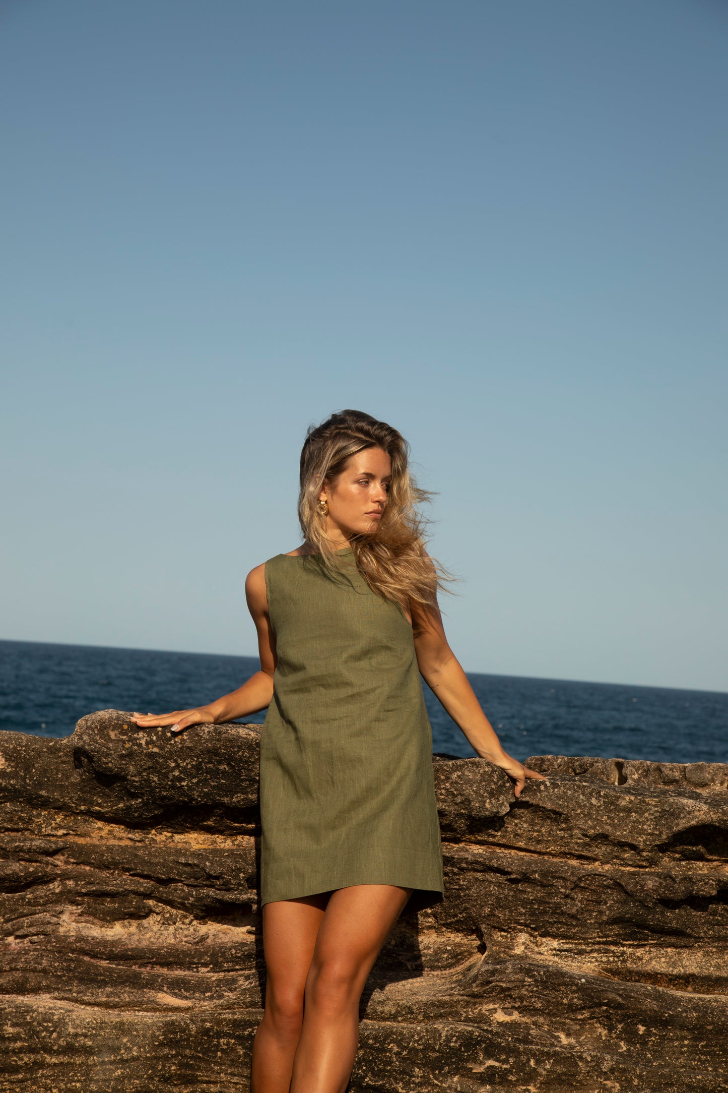OG Olive Sassy Linen Dress