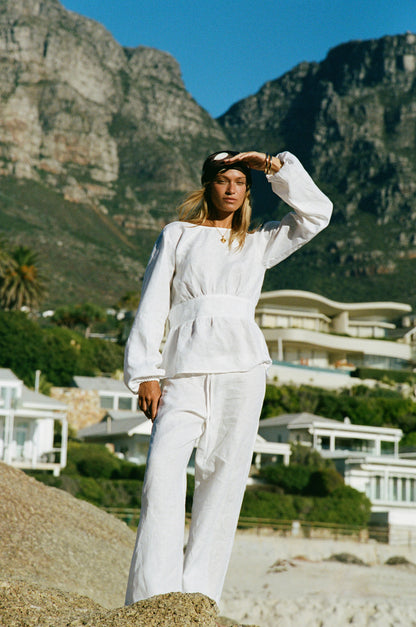 Tóxo Squid Drawstring Trousers, White