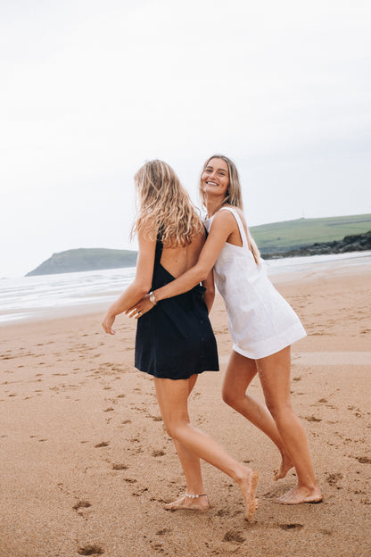 White Sassy Linen Dress