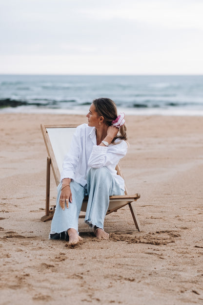 White Washed Linen Frilly Squid Shirt