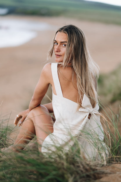 Sand Sassy Linen Dress