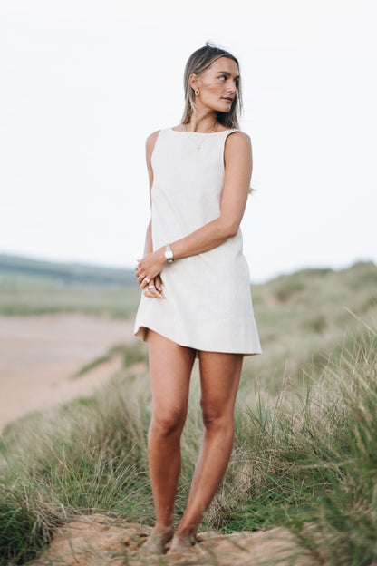 Sand Sassy Linen Dress