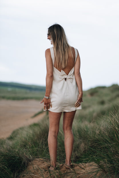 Sand Sassy Linen Dress