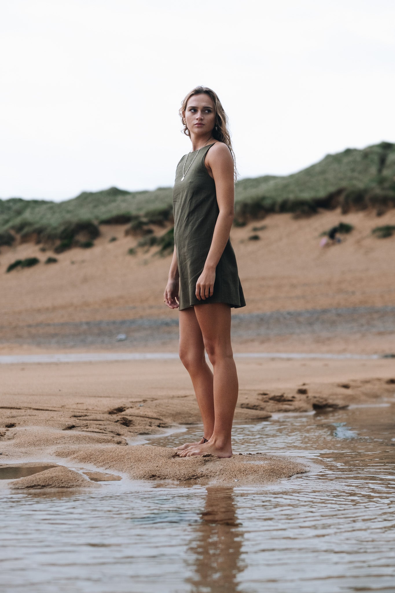 Olive Sassy Linen Dress