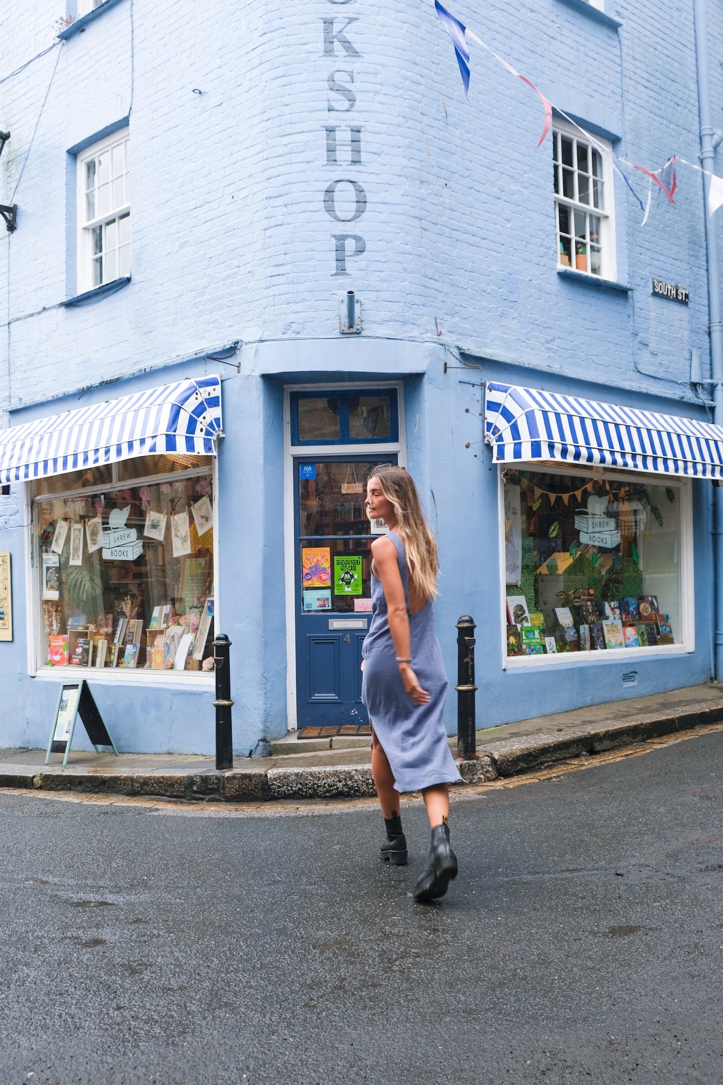 Indigo Washed Linen Midi Sassy Dress