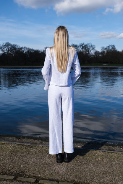 White Squid Linen Trousers