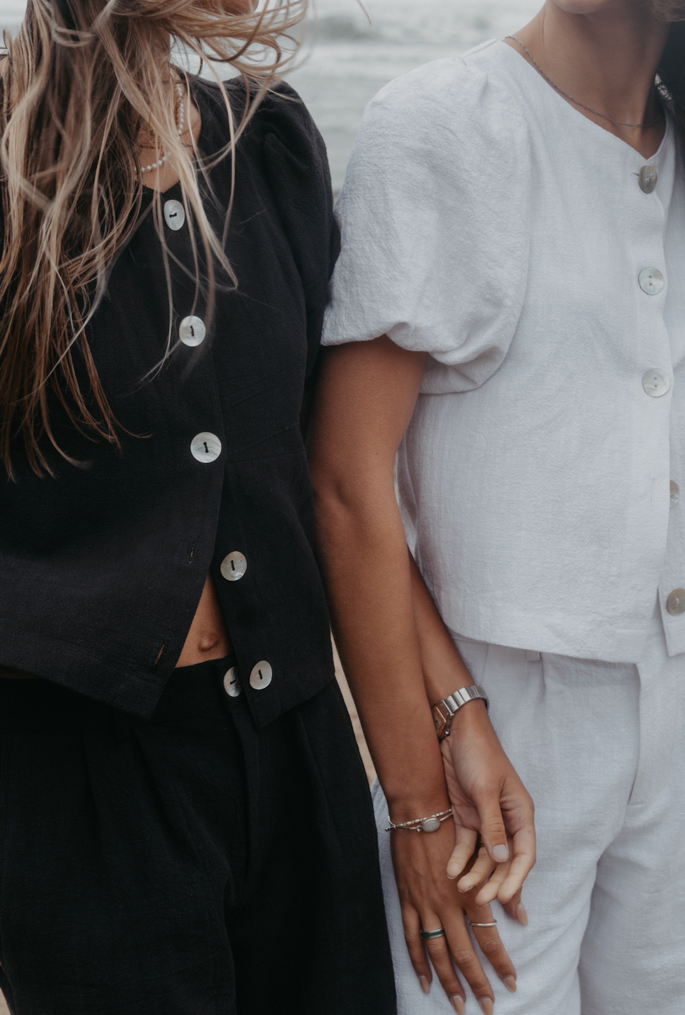 Puffy Squid White Linen Blouse
