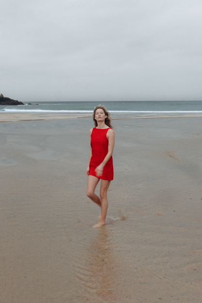 Red Sassy Linen Dress