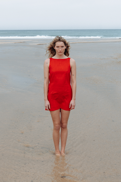 Red Sassy Linen Dress