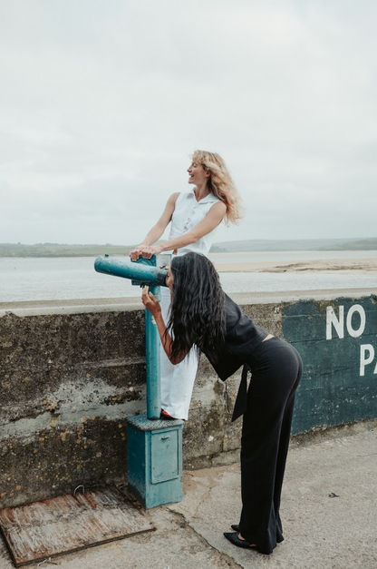 Washed Black Zóni Squid Linen Trousers