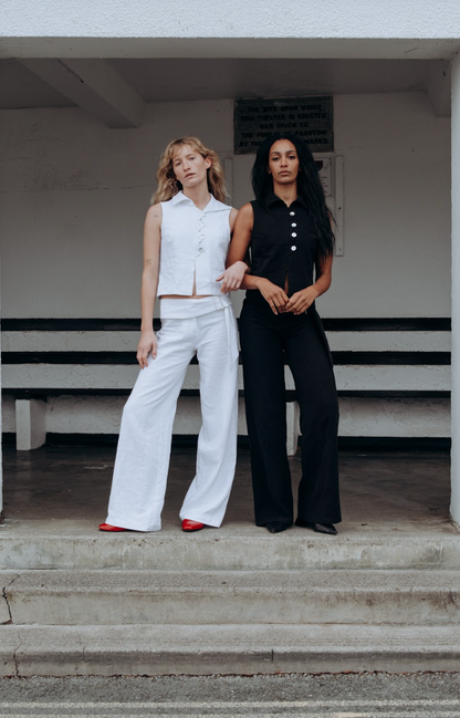 Washed Black Zóni Squid Linen Top