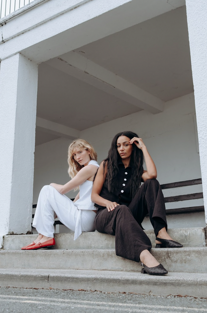 Washed Black Zóni Squid Linen Top