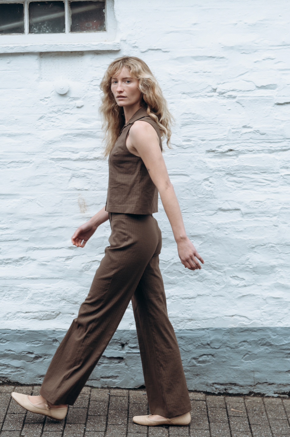 Deadstock Brown Squid Pinstripe Trousers