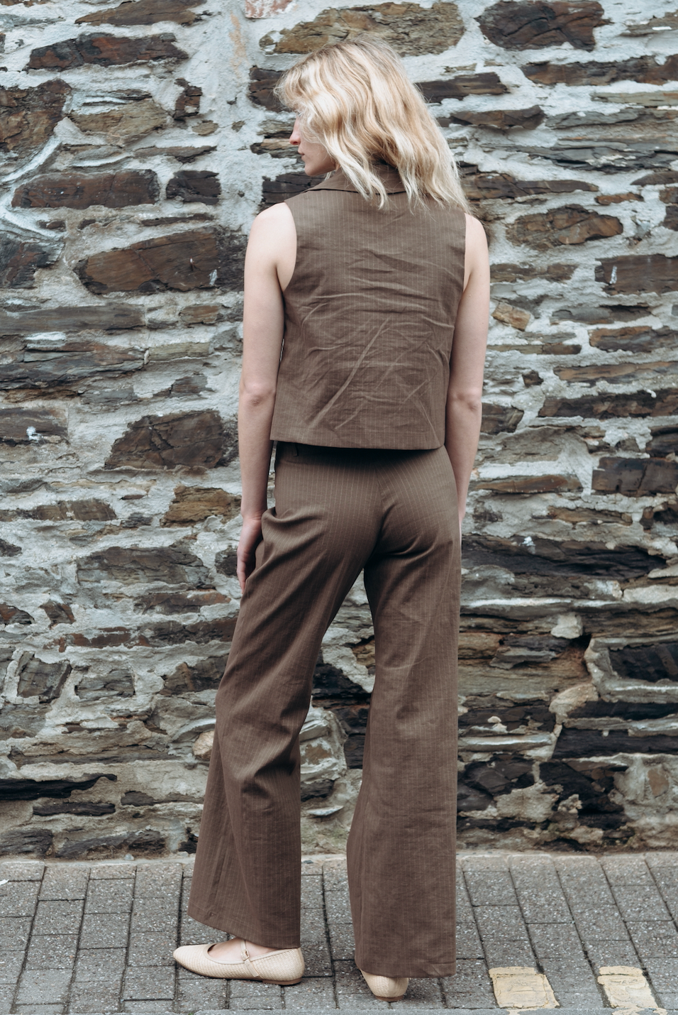 Deadstock Brown Squid Pinstripe Trousers