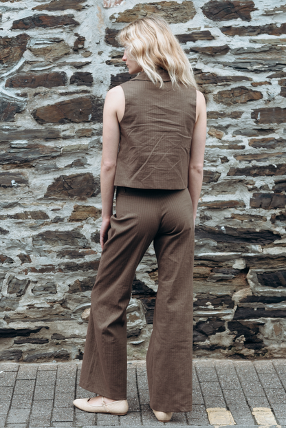 Deadstock Brown Squid Pinstripe Trousers