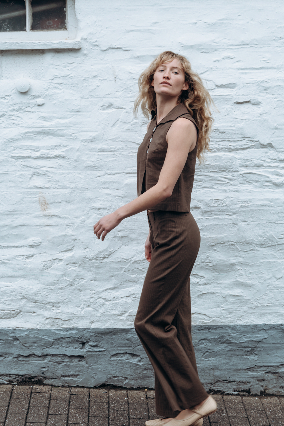 Deadstock Brown Squid Pinstripe Trousers