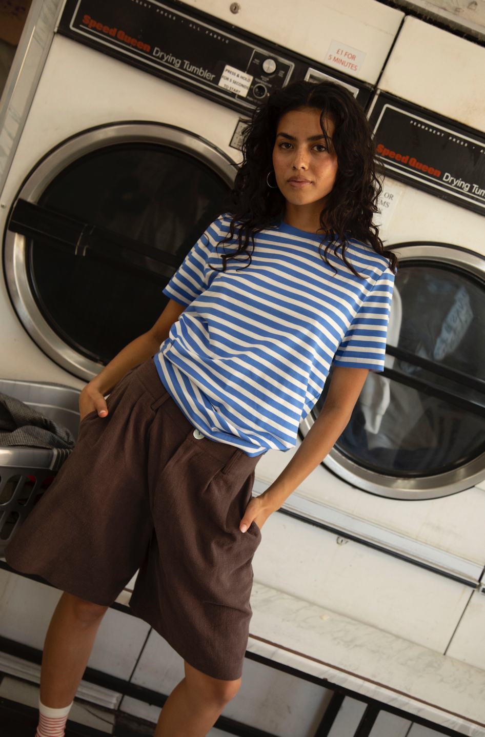 Chocolate Brown Squid Linen Boyfriend Shorts