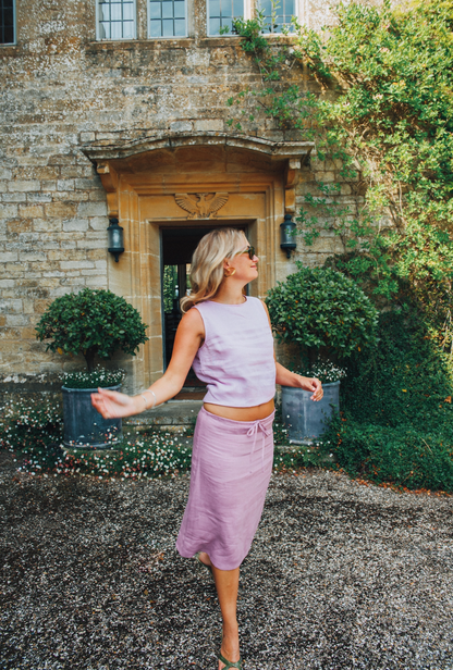 Harriett Vest Blouse, Pinky Lilac
