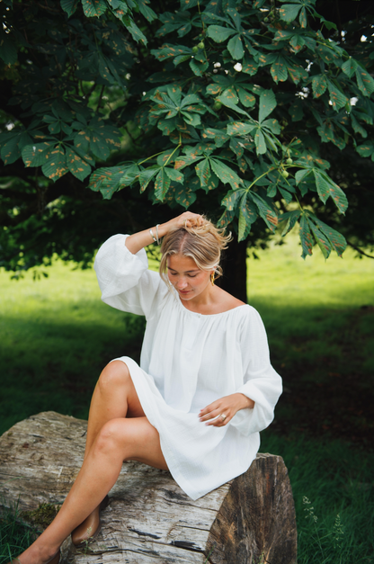 The Rose Dress, French White Cotton