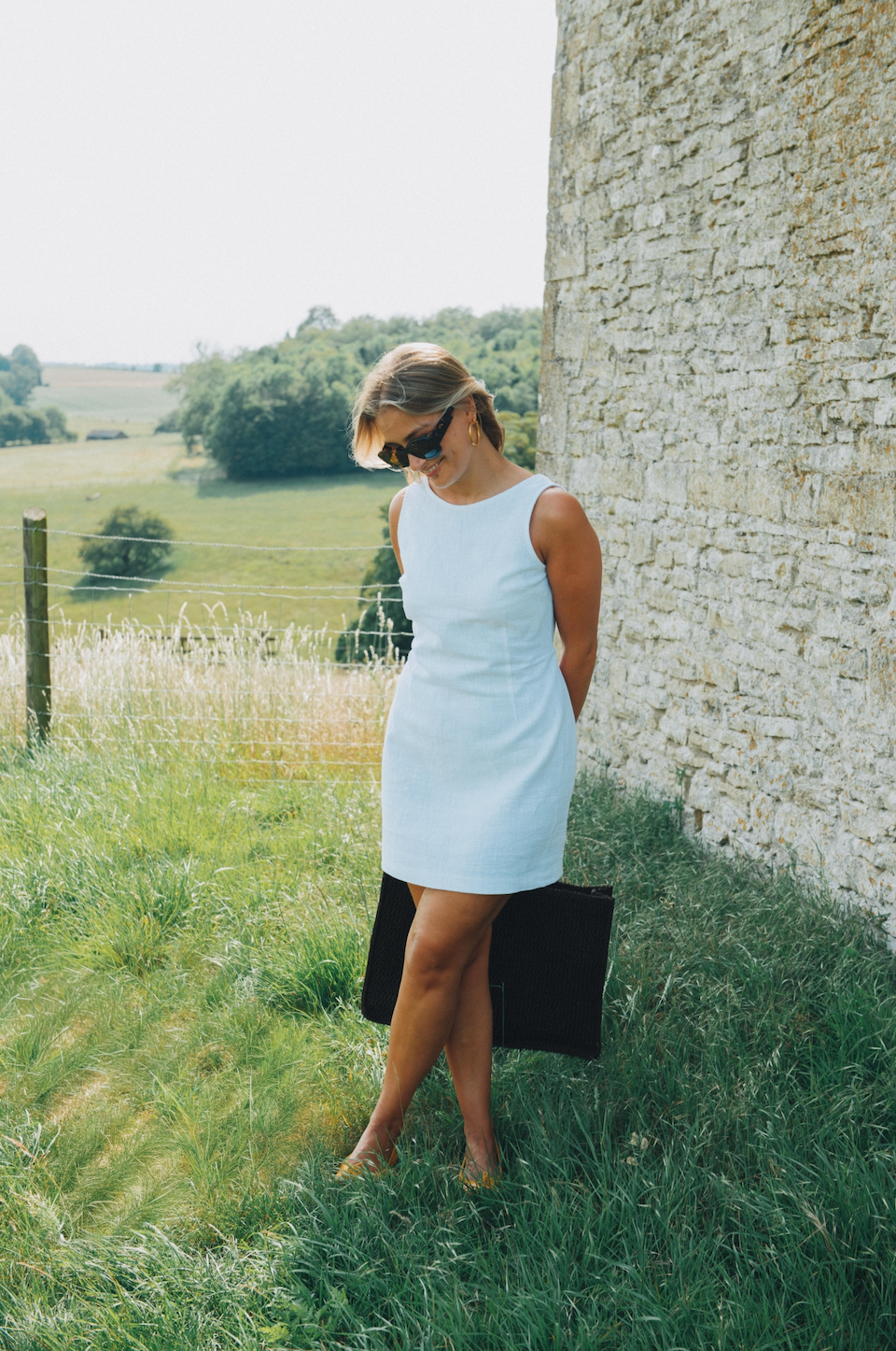 Larny Dress, Washed White