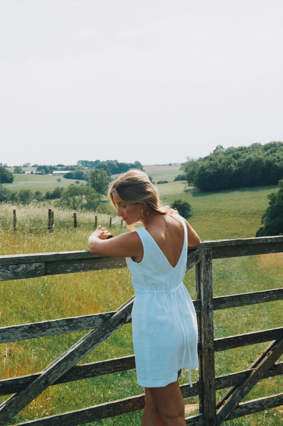 Larny Dress, Washed White