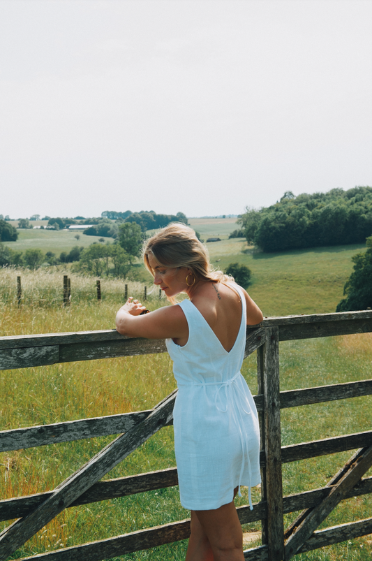 Larny Dress, Washed White