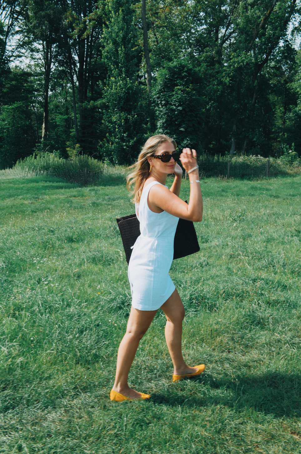 Larny Dress, Washed White